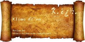 Klimo Éva névjegykártya
